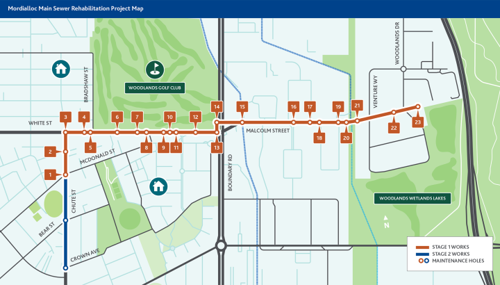 Mordialloc Sewer Relining Project Map