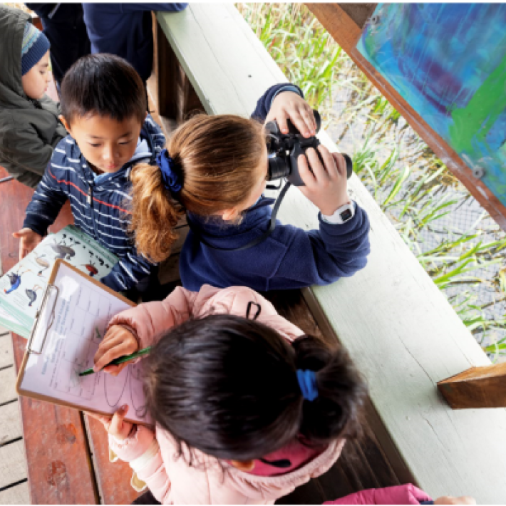 ESWEC primary students in bird hide