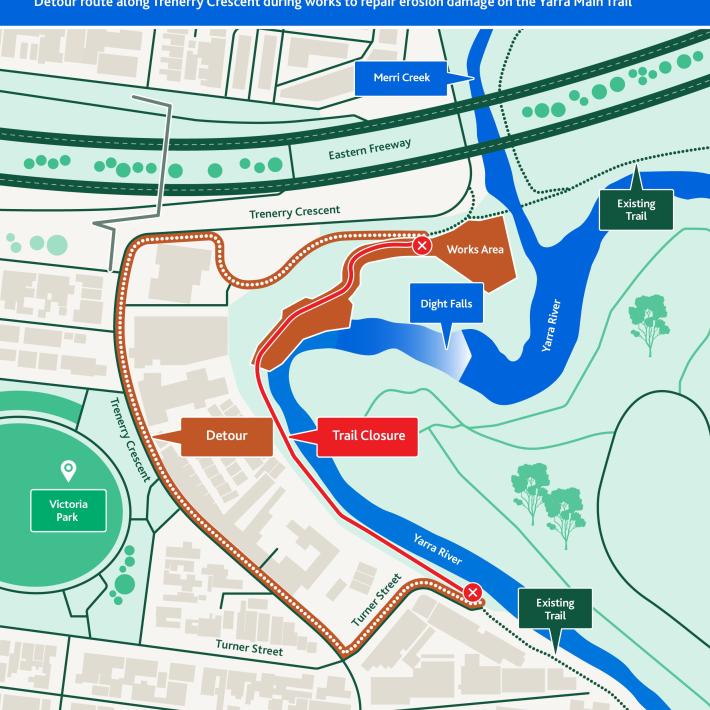 Yarra Main Trail detour route