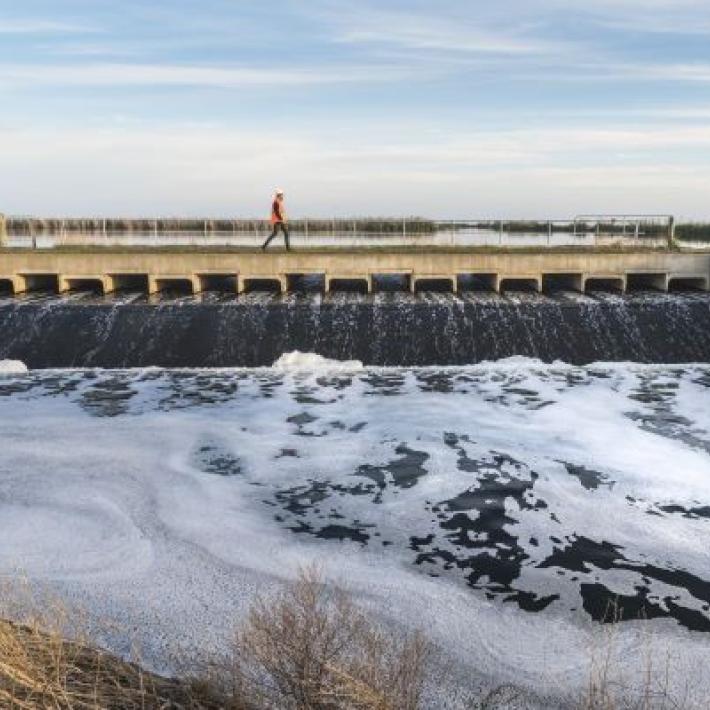 WTP water moving between ponds