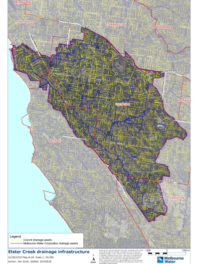 Aerial map of Elster Creek catchment area