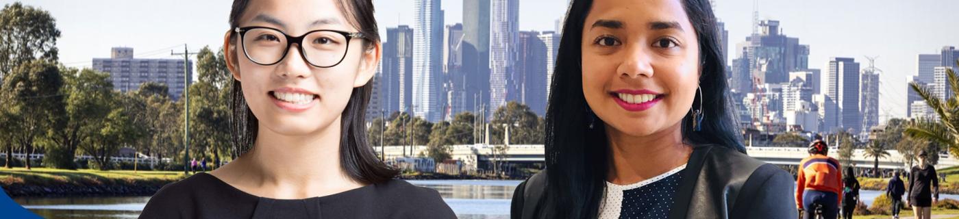 Composite photograph of Wira Yan and Amanda Gunawardena for International Day of Women in Science