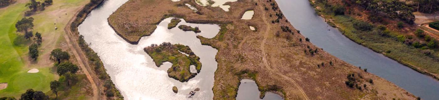 Overhead shot of Werribee River