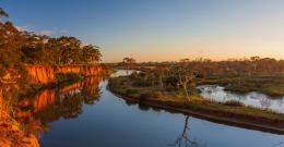 Werribee River cliffs at sunset