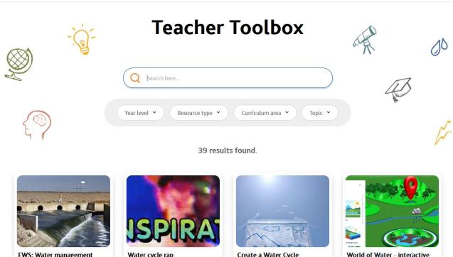 A screenshot of the Teacher Toolbox landing page