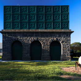 External shot of the historic water storage tower at the Western Treatment Plant