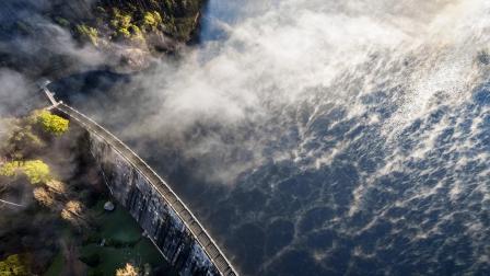 Water flowing at Maroondah Reservoir