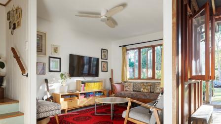 Interior of home that has been retrofitted to be resilient to flooding