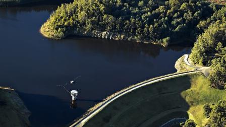 Aerial shot of Tarago Reservoir